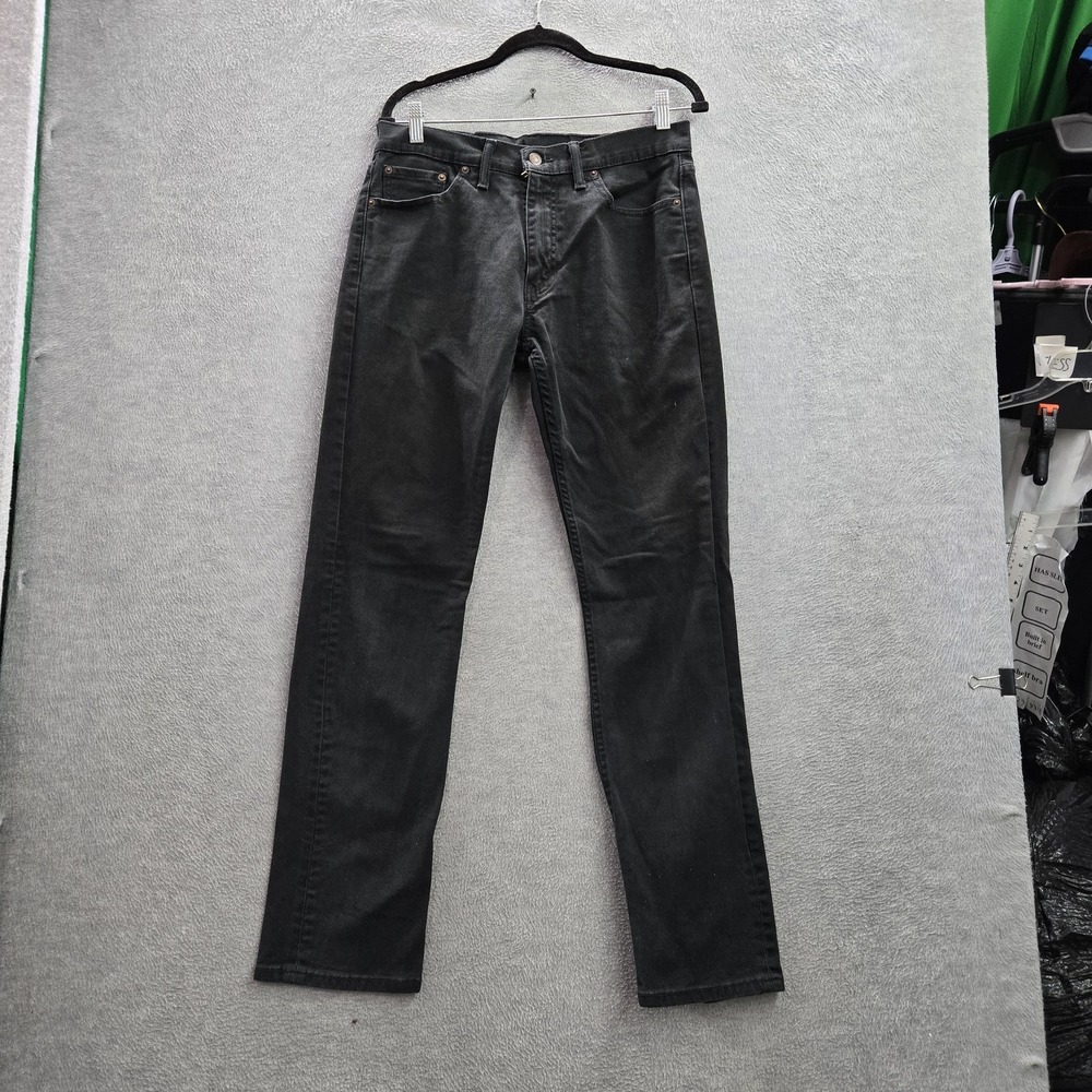 Levi's 513 Men Jeans 32X32 Black Denim Slim Straight 31" Inseam READ